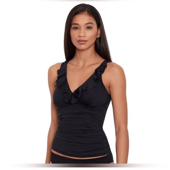 Lauren Ralph Lauren Ruffle Tankini swim top size 10 - Picture 4 of 14